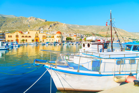 A view of a port in Kalymnos, Greece