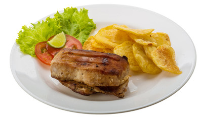 Grilled pork with potato