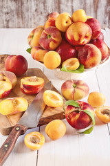 Apricots, nectarines and saturn peaches