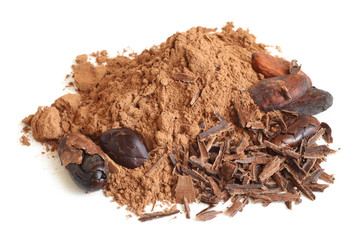 Cacao beans, cacao powder and chocolate
