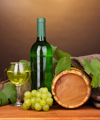 Bottle of great wine with glass and octave