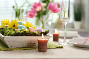 Beautiful holiday Easter table setting