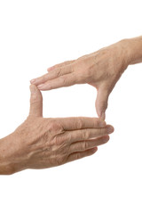 Frame made of hands