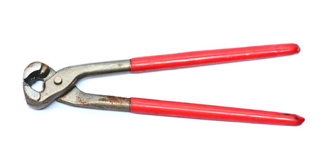 Old Nail nippers on white background