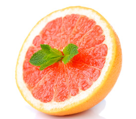 Half of grapefruit isolated on white