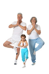 Fototapeta premium Grandparents with little girl