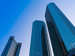 Naklejka na ściany i meble Skyscrapers in the financial district of Frankfurt, Germany