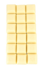 White chocolate bar, isolated on white