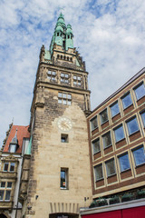 Fototapeta na wymiar Stadthausturm am Prinzipalmarkt Münster Westfalen
