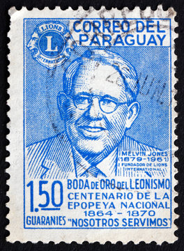 Postage Stamp Paraguay 1967 Melvin Jones, Businessman