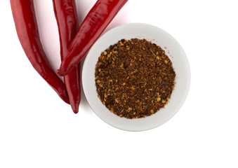 Crushed chili and red chilli peppers
