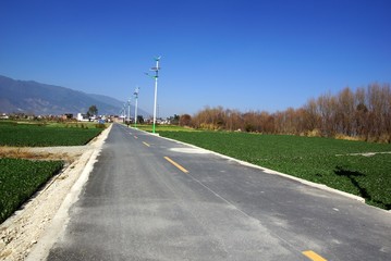 Fototapeta premium Rural scenery around Erhai lake and Dali, Yunnan province, China