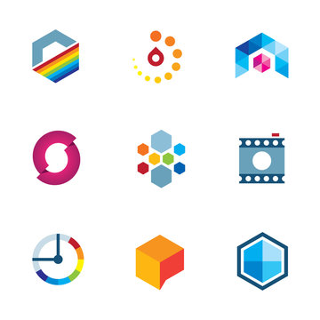 Artist design community logo industry visual icon set