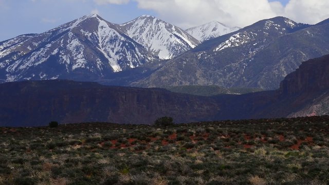 Fisher Towers and La Sal Mountains - Utah Landscape