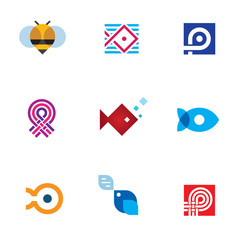 New mobile app startup logo icon set digital age community