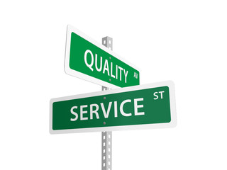 QUALITY SERVICE street signs (feedback customer)