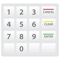 Atm keypad isolated on white. Vector version.