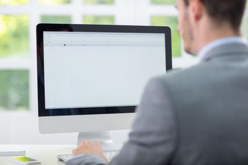 Business man working on computer