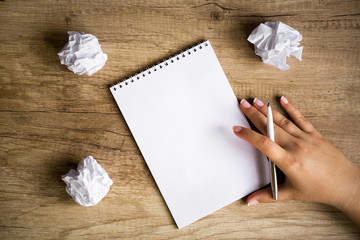 Blank paper waiting for idea
