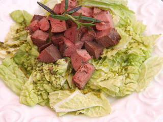 Kohlsalat mit Leber