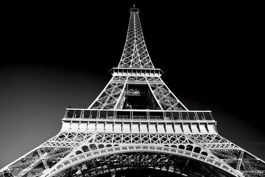 Fototapeta Eiffel Tower in artistic tone, black and white, Paris, France