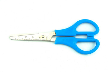 blue scissors isolated on white background