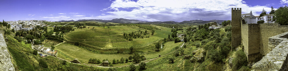 Obraz premium Ronda (Spain) landscape panoramic view.
