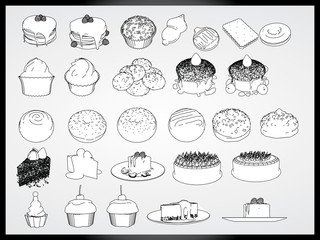 cakes & dessert vector set