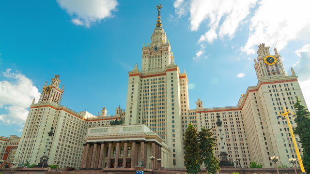 Motion timelapse around the Moscow State University