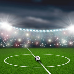 soccer field center and ball