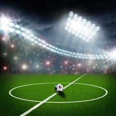 soccer field center and ball