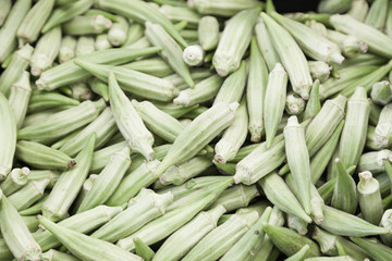 Green chillies in a market