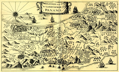 Map of Panama City (Panama Viejo), ca. 1650