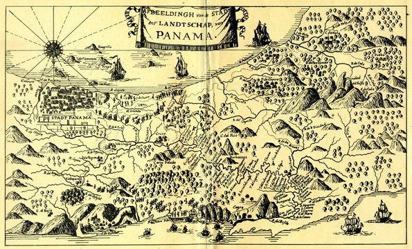 Map of Panama City (Panama Viejo), ca. 1650