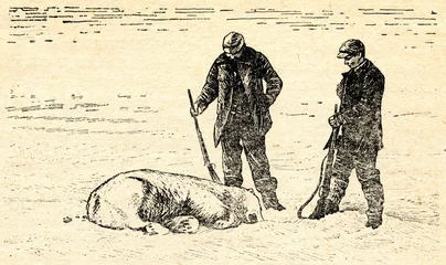 Plexiglas foto achterwand K.Frænkel (left), N.Strindberg. Andrée polar expedition 1897 © Juulijs