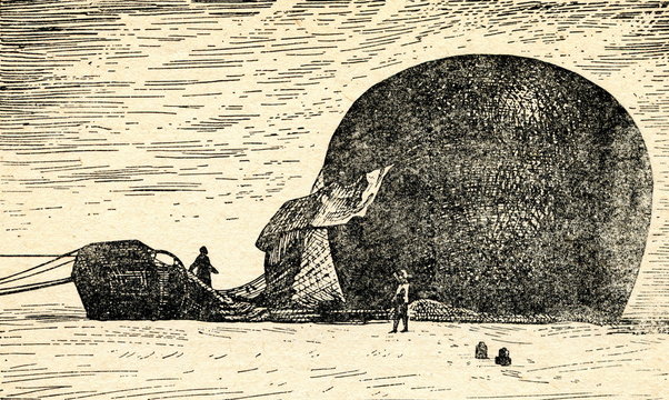 Andrée and Frænkel with crashed balloon (Strindberg, 1897)