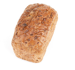whole grain bread isolated on white background