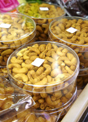 many cashew nut in thai market