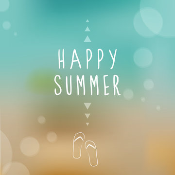 Happy summer. Blurred background