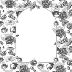 Vector floral greeting card with blossom roses