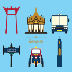 A set of Bangkok City Icon
