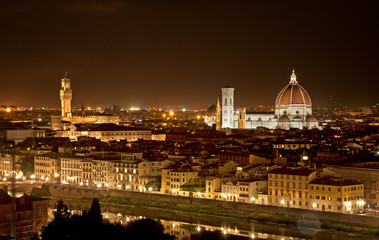 Night view on Florence, Italy