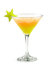 tropical cocktail with starfruit