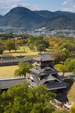 View of the castle of Kumamoto