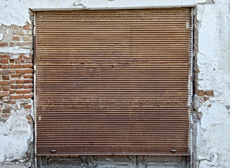 Rusty old roller garage doors
