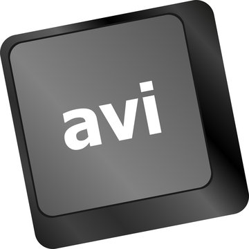 Closeup of avi key in a modern keyboard keys