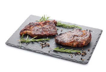 Beef steaks with rosemary and spices