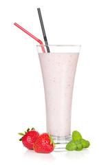 Strawberry milk smoothie cocktail