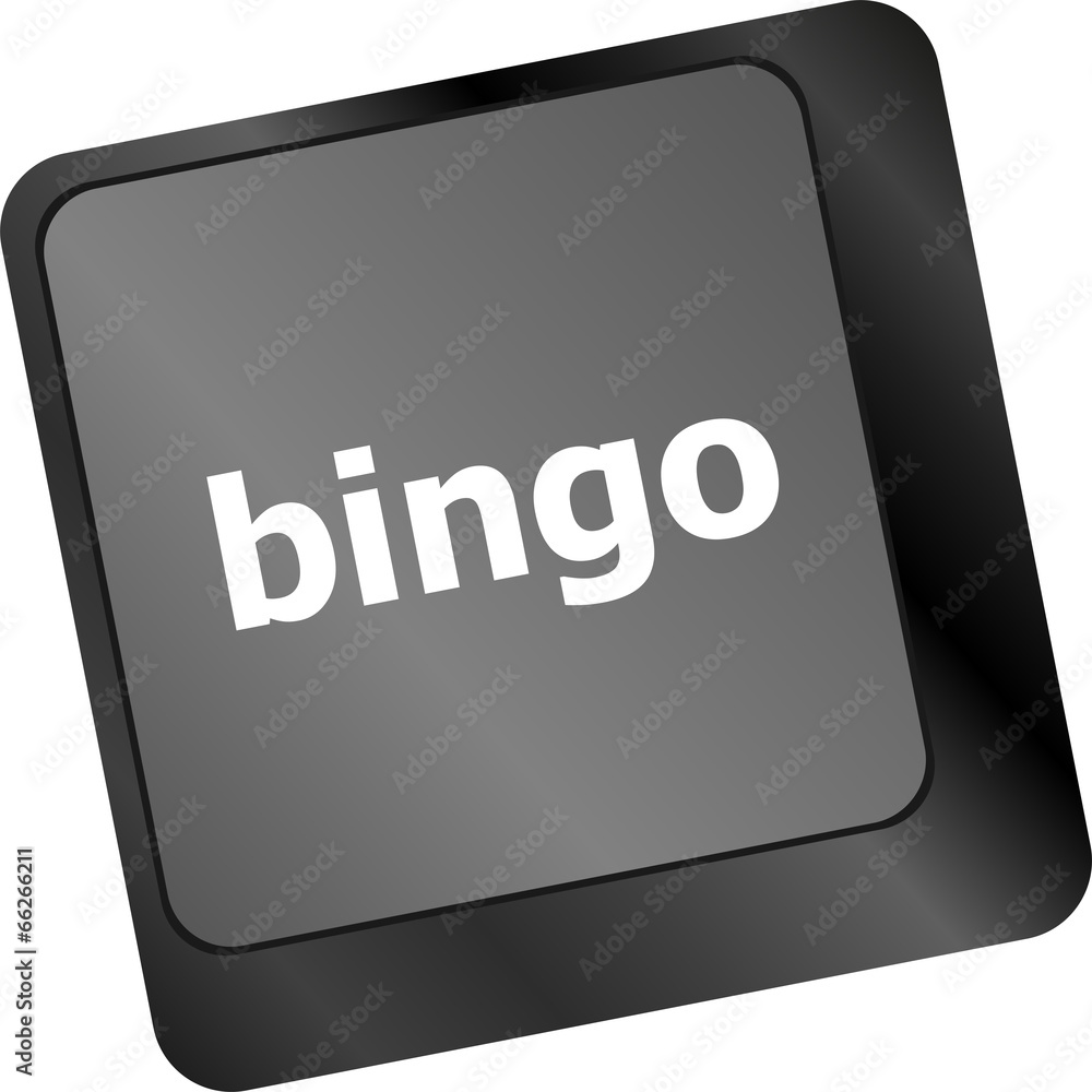 Poster bingo button on computer keyboard keys