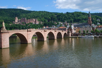 Obraz premium Heidelberg Schloss Alte Karl Theodor Brücke Neckar